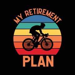 My Retirement Plan Bicycle Men's Graphic Tees - Cool Novelty Design