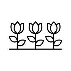 illustration of flowers in the garden icon vector