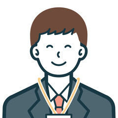 にっこり笑顔のビジネスマンのバストショット2