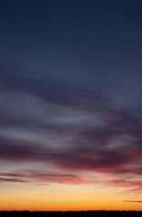 Sunset sky, orange and pink clouds