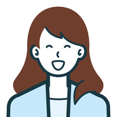 はじける笑顔のビジネスウーマンのバストショット3