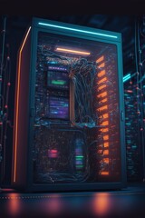 Obraz premium Data center. Generative AI