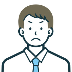 仏頂面のビジネスマンのバストショット3