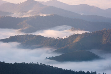 Fototapeta premium Mountian range landscape look from view point of Pui Ko Mountain