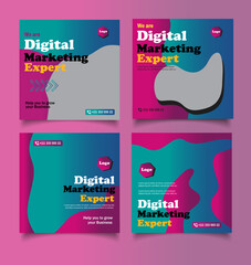 digital marketing agency and corporate social media post template	