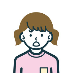 怒った顔の女の子のバストショット1