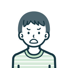 怒った顔の男の子のバストショット2