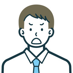 怒った顔のビジネスマンのバストショット3