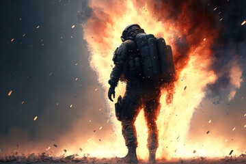 Thermite blast. Generative AI