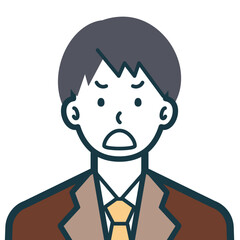 怒った顔の男子高校生のバストショット1