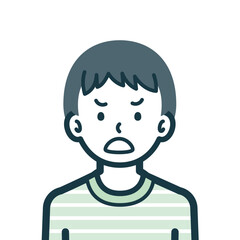 怒った顔の男の子のバストショット2