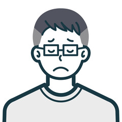 悲しげな私服男性のバストショット3