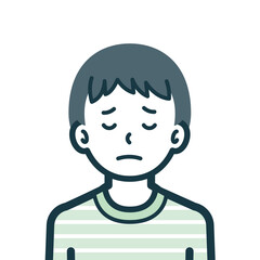 悲しげな男の子のバストショット2