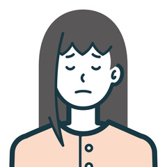 悲しげな私服女性のバストショット3