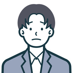 不安げなビジネスマンのバストショット4