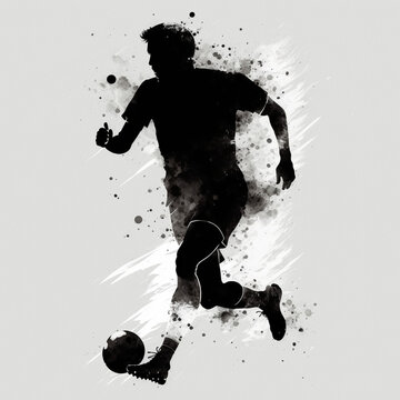 Silhouette of a soccer player. Generative AI.