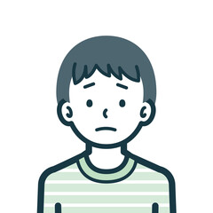 不安げな男の子のバストショット2