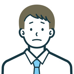 不安げなビジネスマンのバストショット3