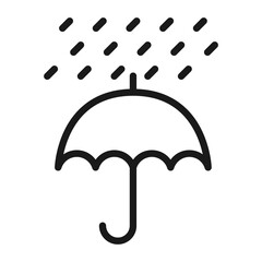 Rain drops umbrella line icon. Drops of rain vector illustration