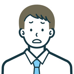 困り顔のビジネスマンのバストショット3