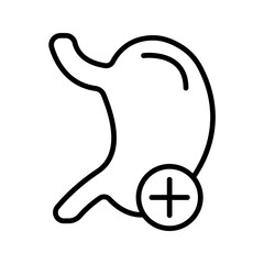 stomach with medical symbol icon vector