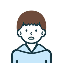 困り顔の男の子のバストショット1