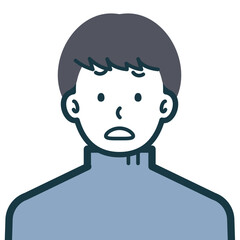 困り顔の私服男性のバストショット2