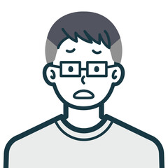 困り顔の私服男性のバストショット3