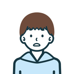 Obraz premium 困り顔の男の子のバストショット1