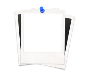 Blank Instant Photo Frames With Blue Pin
