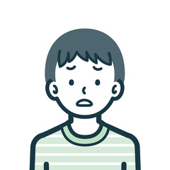 困り顔の男の子のバストショット2