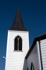 The Norwegian Church in the Cardiff Bay area of the city of Cardiff, Wales.