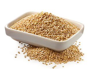 tigela branca de porcelana com sementes de quinoa - pote com semente de quinoa