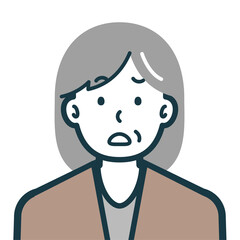 困惑している私服シニア女性のバストショット