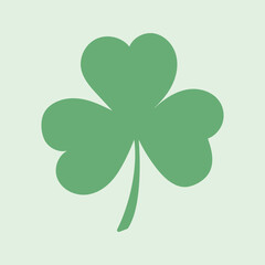 St. Patrick's Day three leaf clover, shamrock, Irish symbol vector.