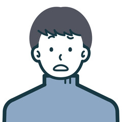 Fototapeta premium 困惑している私服男性のバストショット2