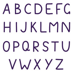 Cute english alphabet. Vector illustration in kidcore style.