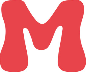 M Uppercase Retro Valentine Letters