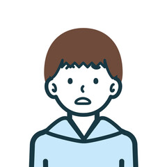 困惑している男の子のバストショット1