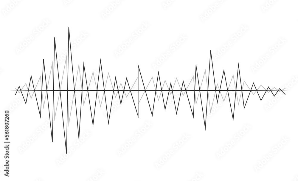Aufkleber sound wave in line graph form with different amplitude for equalizer. illustration in graphic design