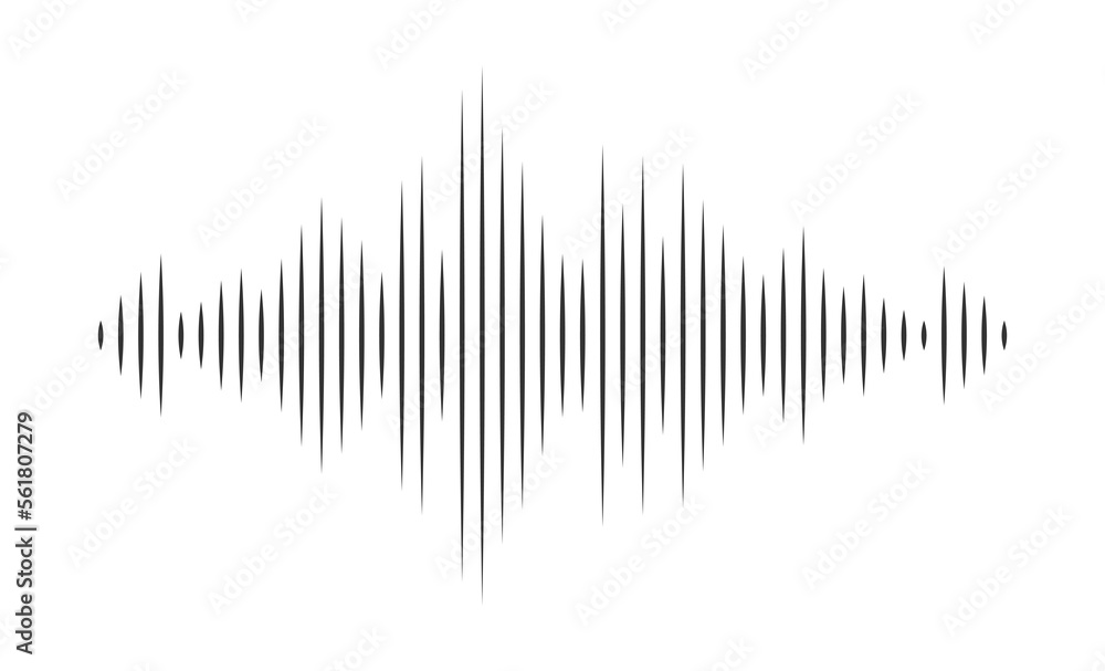 Poster sound wave in line vibration waveform for music player. illustration in graphic design isolated