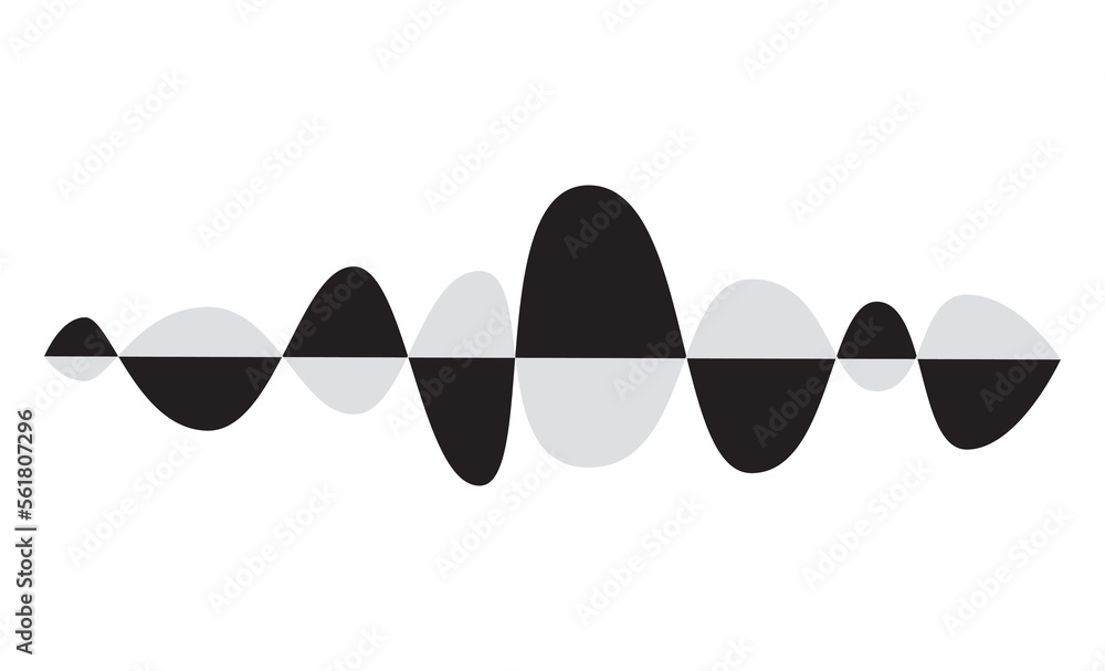 Poster sound wave signal in curve form for music or audio podcast. illustration in graphic design isolated