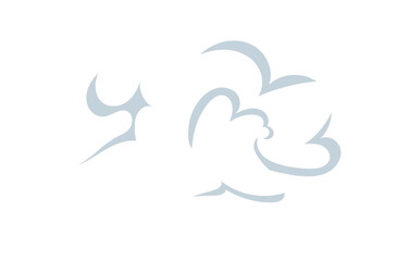 Smoke effect of vapor or clouds with wind blast movement. Illustration in comic cartoon design