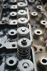 close up of a car engine