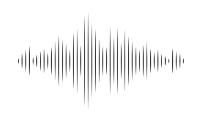 Sound wave in line vibration waveform for music player. Illustration in graphic design isolated
