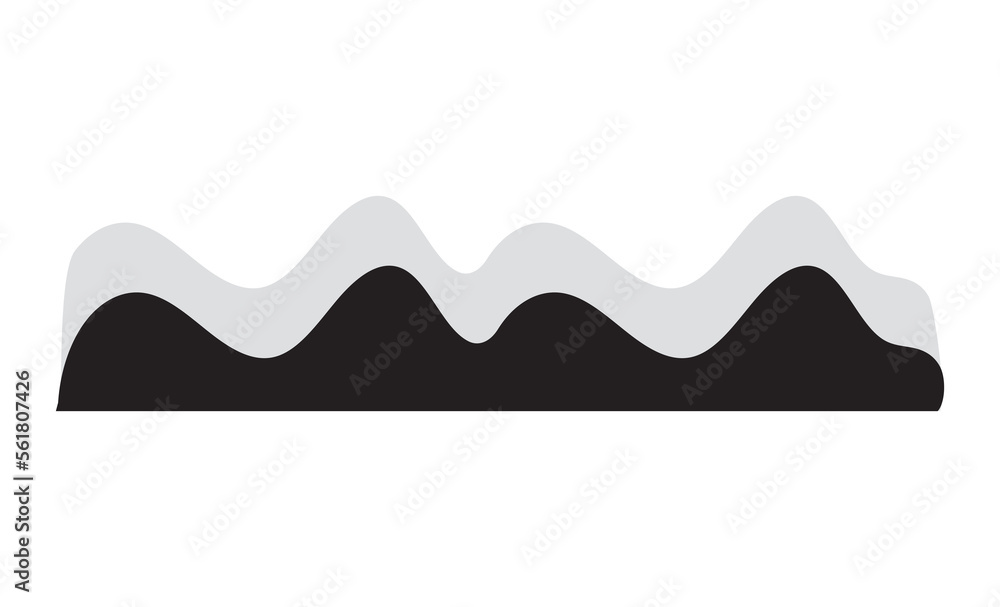 Aufkleber curve sound waves for music equalizer, voice message or radio signal. illustration in graphic design