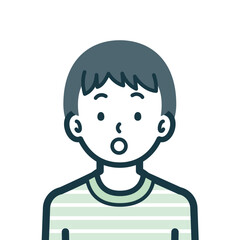 びっくりしている男の子のバストショット2