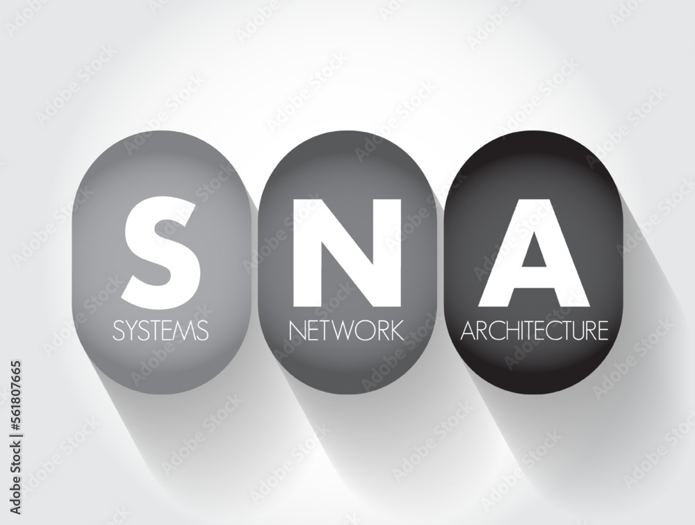 Aufkleber SNA Systems Network Architecture - complete protocol stack for interconnecting computers and their resources, acronym text concept background