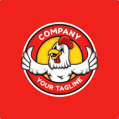 rooster mascot food business logo