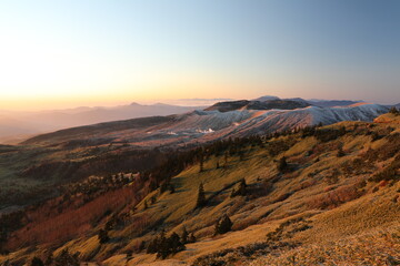 sunset in the mountains